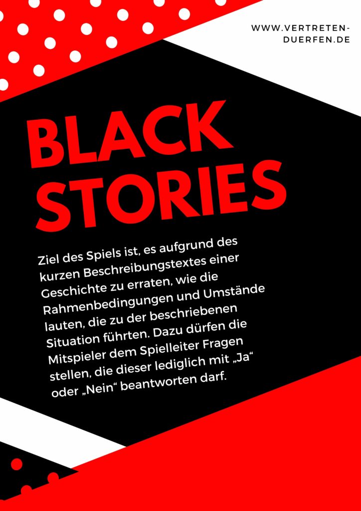 Unterrichtsidee Vertretung: Blackstories Seite 1