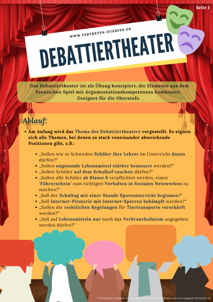 Unterrichtsidee Vertretung: Debattiertheater Seite 1