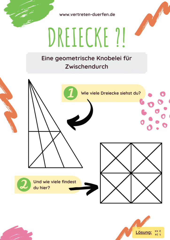 Unterrichtsidee Vertretung: Dreiecke