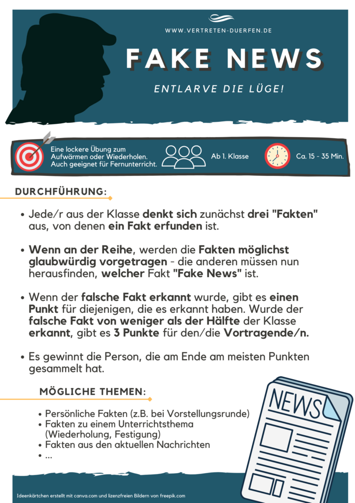 Unterrichtsidee Vertretung: Fake News